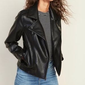 NWT XL TALL Faux Leather Moto Jacket
